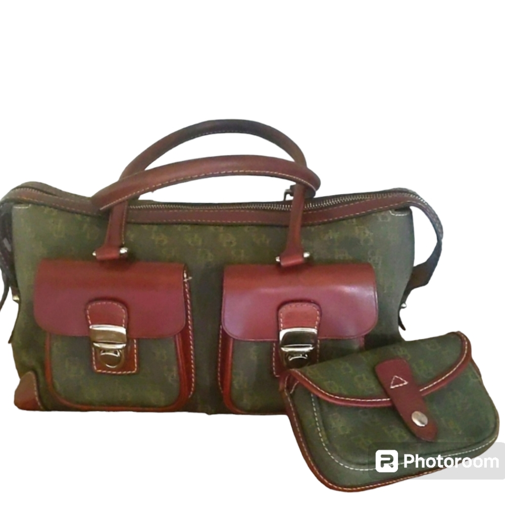 Dooney & Bourke Olive and Mahogany Satchel Set